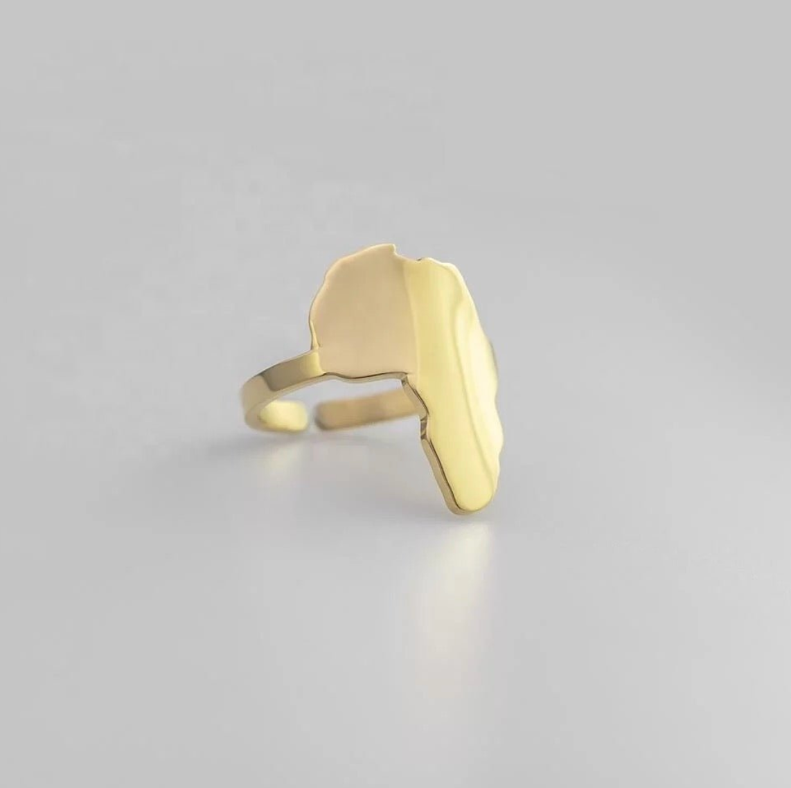 Africa Map Adjustable Ring – Stainless Steel (Gold & Silver) - Fatisha Boutique #