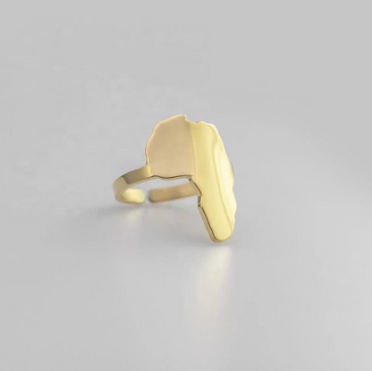 Africa Map Adjustable Ring – Stainless Steel (Gold & Silver) - Fatisha Boutique #