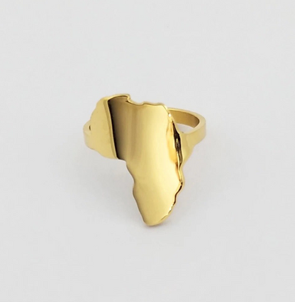Africa Map Adjustable Ring – Stainless Steel (Gold & Silver) - Fatisha Boutique #