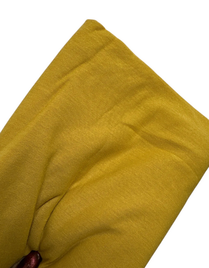 Mustard Long Stretch Jersey Headwrap – Soft Elastic Turban Head Wrap Scarf for Protective Styling & Fashion Looks - Fatisha Boutique #