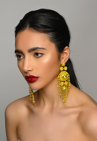 Luxury Crystal Chandelier Tassel Earrings – Glamorous Statement Jewellery