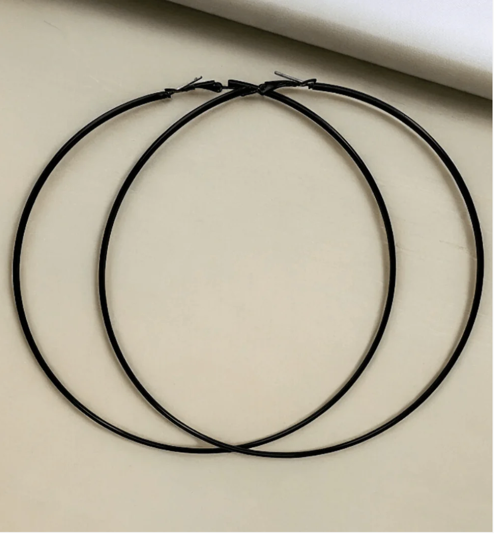 13CM Extra Large Hoop Earrings – Gold, Silver & Black Oversized Statement - Fatisha Boutique #