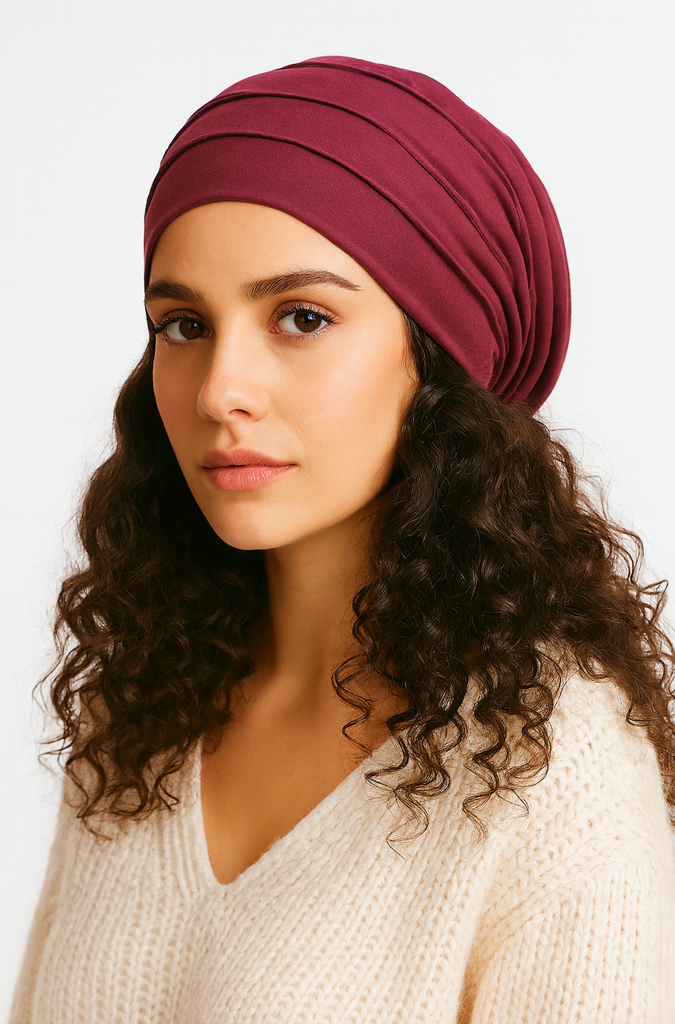 Satin Lined Double Layer Turban Beanie – Pre-Tied Cotton Headwrap Cap for Women - Fatisha Boutique #