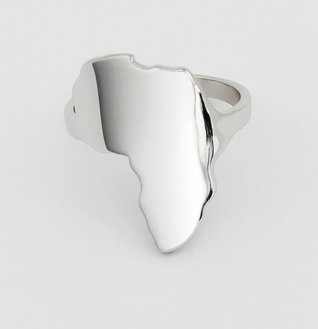 Africa Map Adjustable Ring – Stainless Steel (Gold & Silver) - Fatisha Boutique #