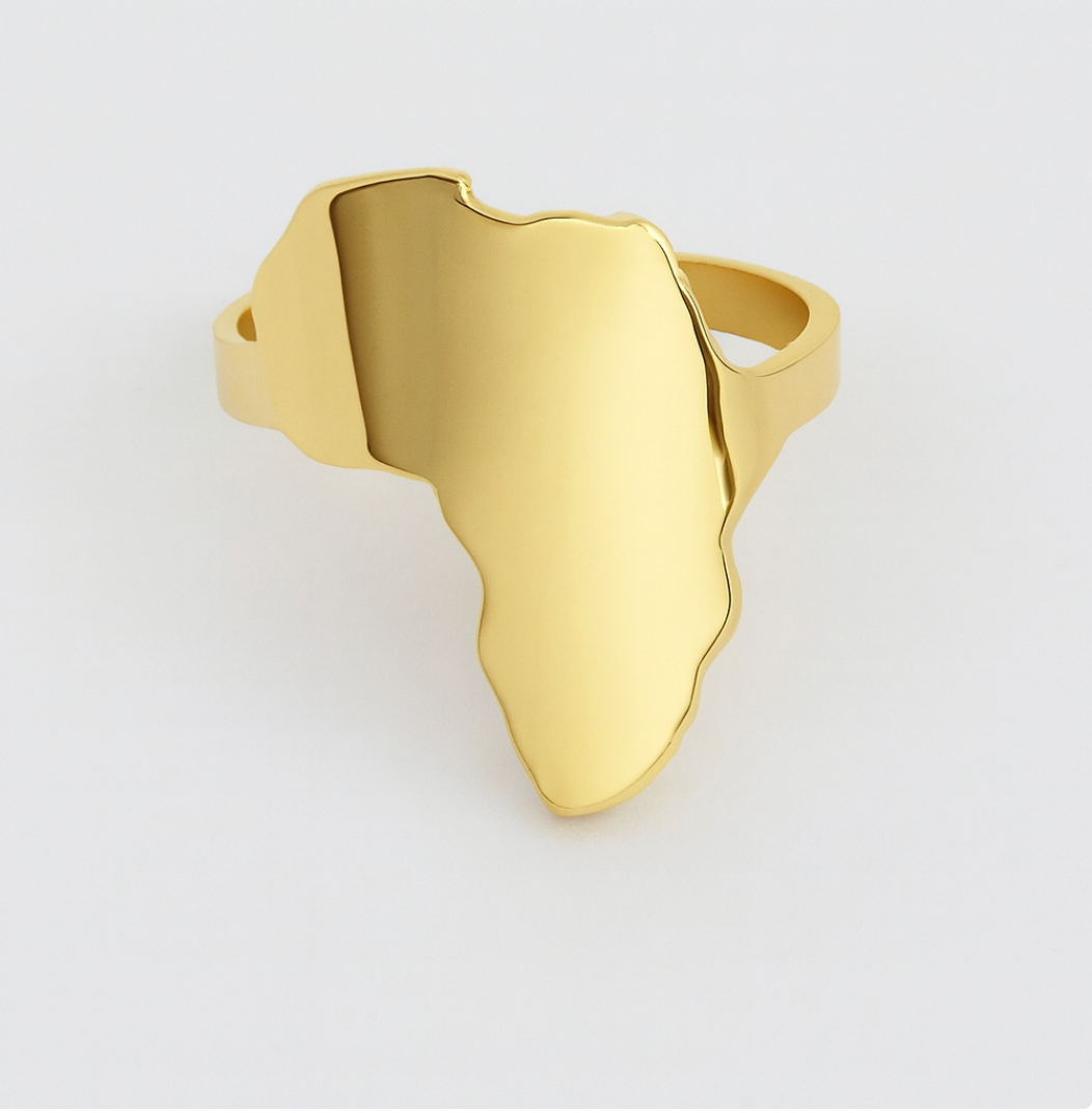Africa Map Adjustable Ring – Stainless Steel (Gold & Silver) - Fatisha Boutique #