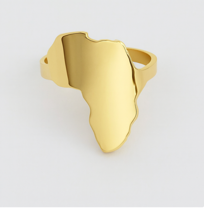 Africa Map Adjustable Ring – Stainless Steel (Gold & Silver) - Fatisha Boutique #