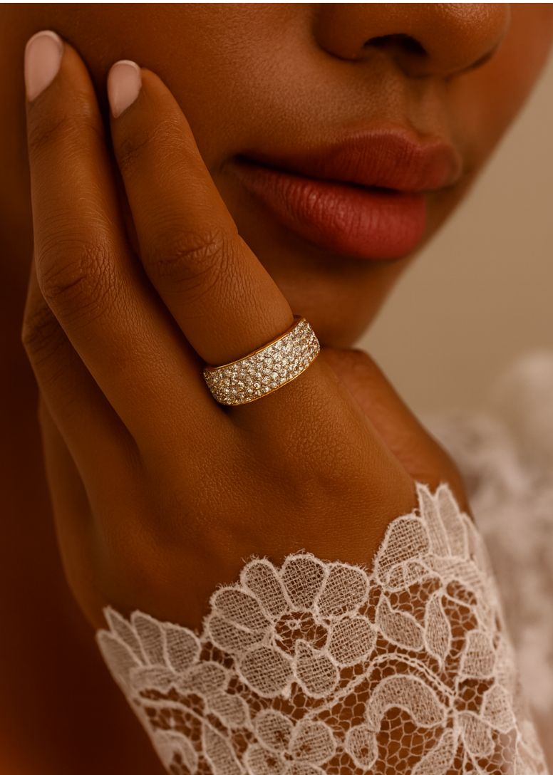 Elegant & Glamorous Sparkling Rhinestone Statement Rings - Fatisha Boutique #