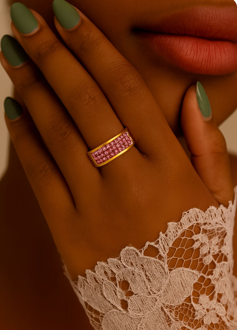 Elegant Multi-Color Sparkling Rhinestone Statement Rings – Gold & Silver Tone - Fatisha Boutique #