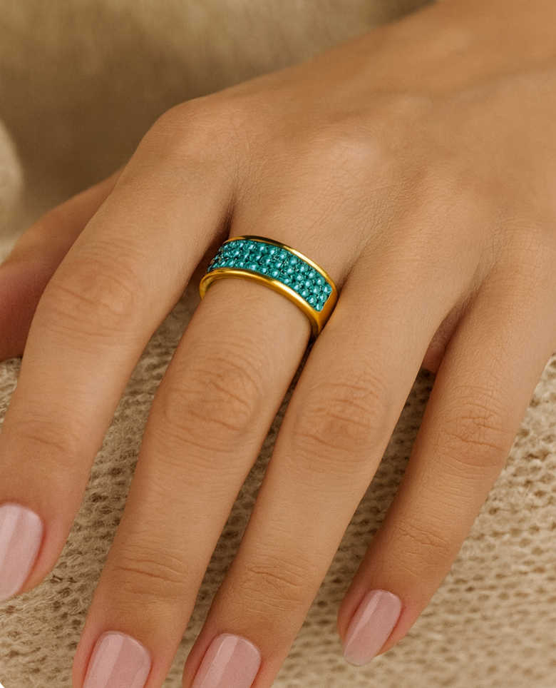 Elegant Multi-Color Sparkling Rhinestone Statement Rings – Gold & Silver Tone - Fatisha Boutique #
