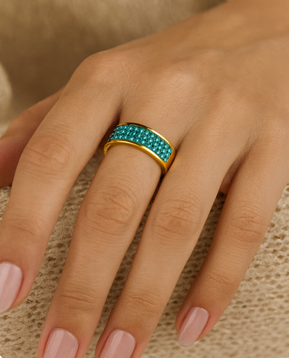Elegant Multi-Color Sparkling Rhinestone Statement Rings – Gold & Silver Tone - Fatisha Boutique #