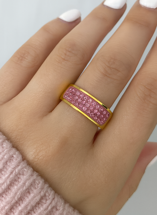 Elegant Multi-Color Sparkling Rhinestone Statement Rings – Gold & Silver Tone - Fatisha Boutique #