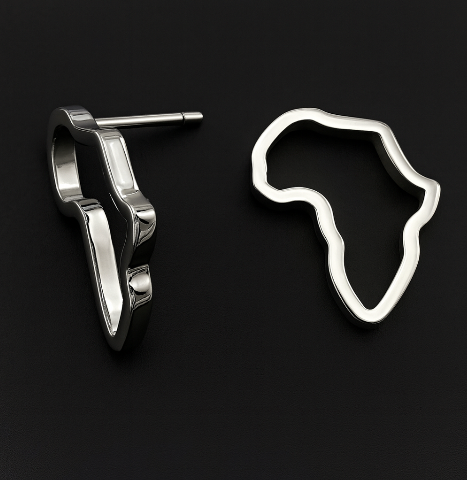 Small African Map Stud Earrings – Stainless Steel, Gold & Silver Options | UK Seller - Fatisha Boutique #