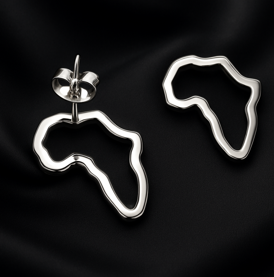 Small African Map Stud Earrings – Stainless Steel, Gold & Silver Options | UK Seller - Fatisha Boutique #