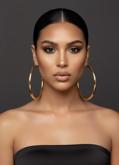 Extra-Large 11cm Classic Hoop Earrings – Lightweight Gold Statement Hoops - Fatisha Boutique #