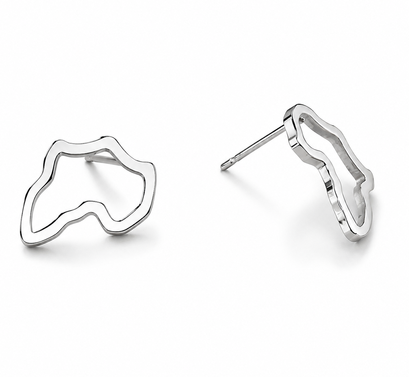Africa Map Stainless Steel Stud Earrings