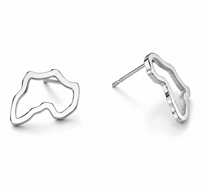Africa Map Stainless Steel Stud Earrings