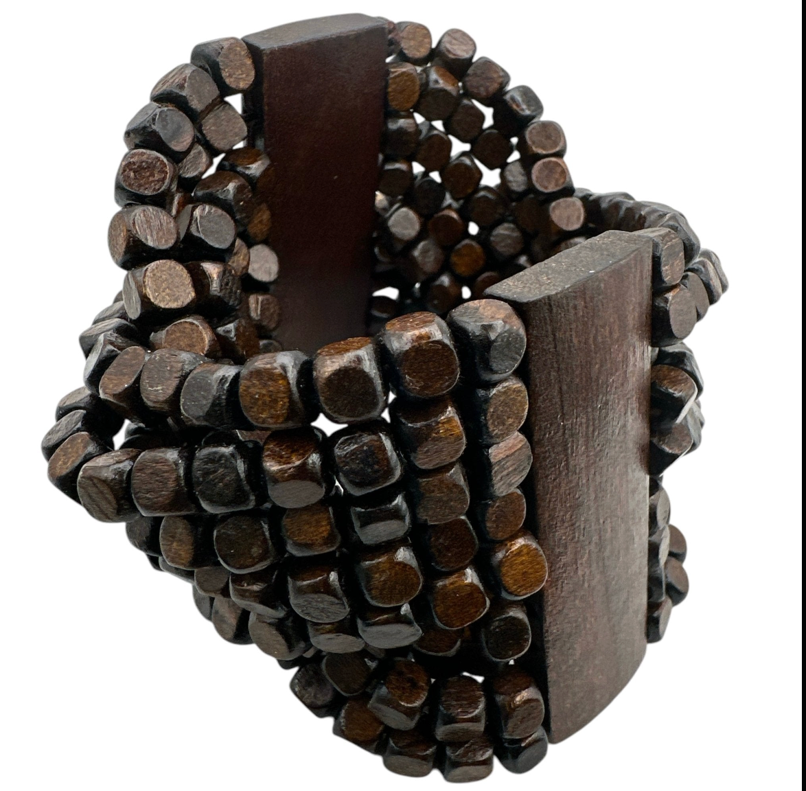 Brown Multi-Strand Wooden Bead Boho Bracelet - Fatisha Boutique Fatisha Boutique