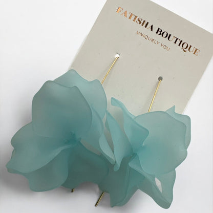 Acrylic Flower Petal Dangle Earrings – Lightweight & Vibrant Statement Jewellery - Fatisha Boutique