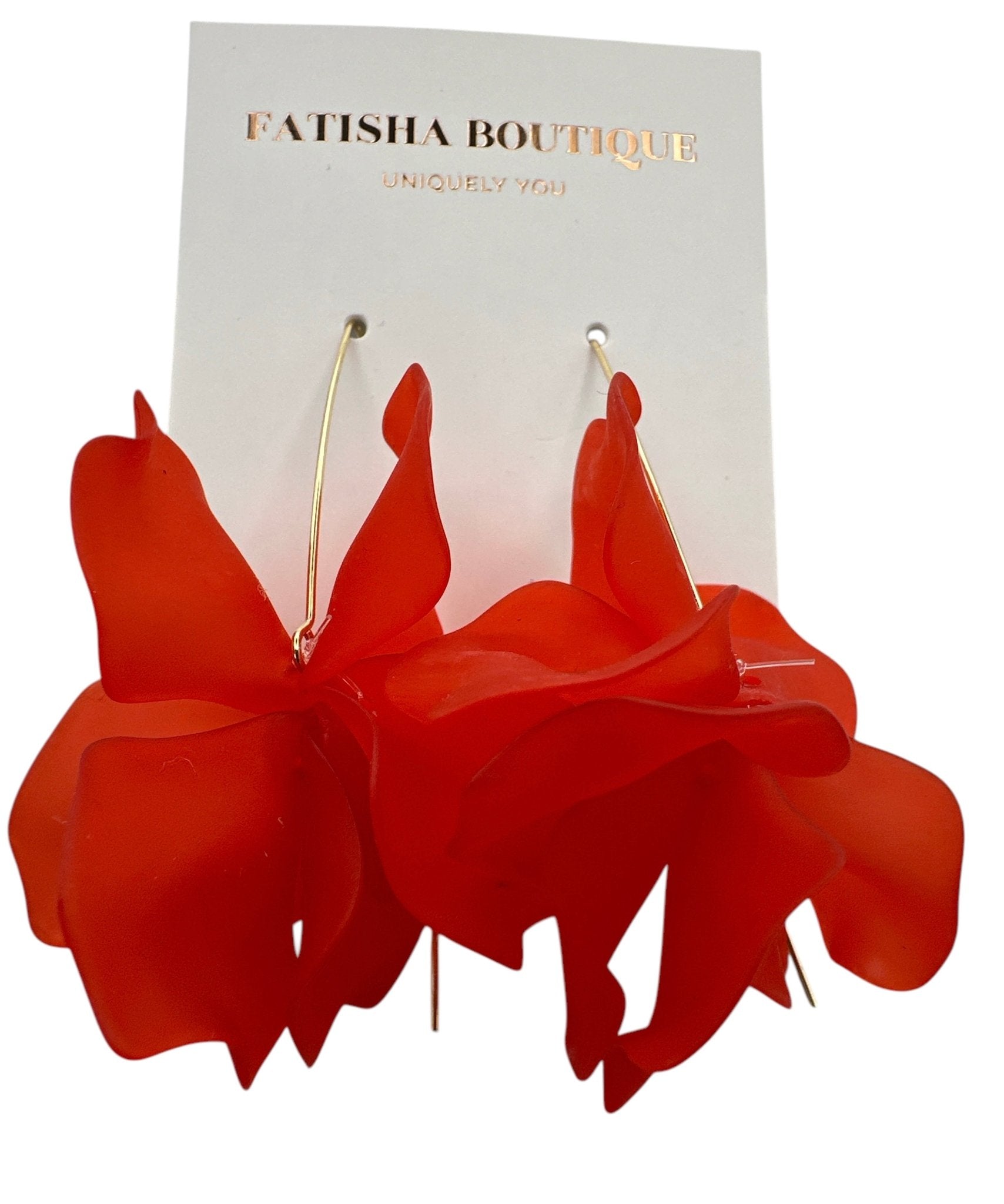Acrylic Flower Petal Dangle Earrings – Lightweight & Vibrant Statement Jewellery - Fatisha Boutique