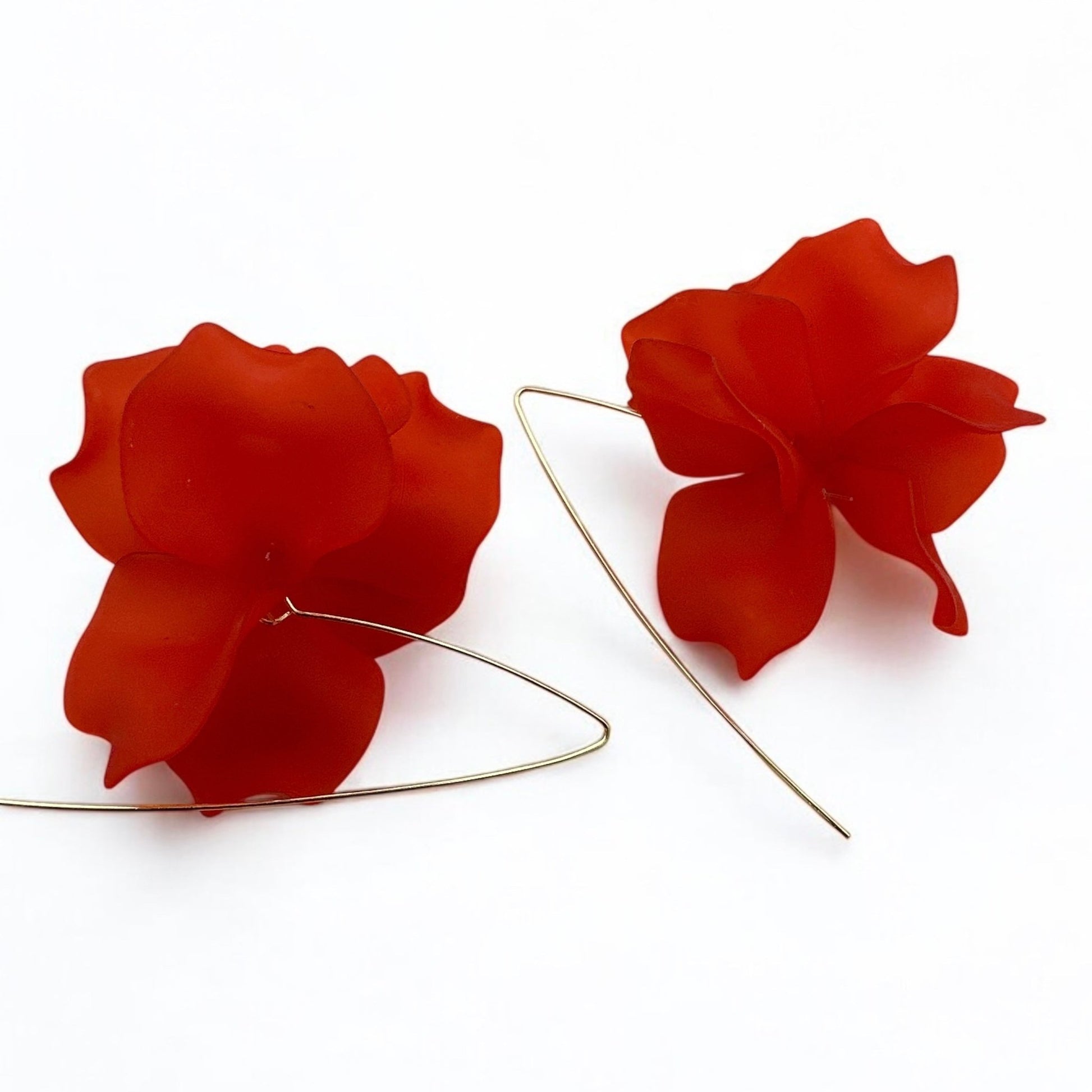 Acrylic Flower Petal Dangle Earrings – Lightweight & Vibrant Statement Jewellery - Fatisha Boutique