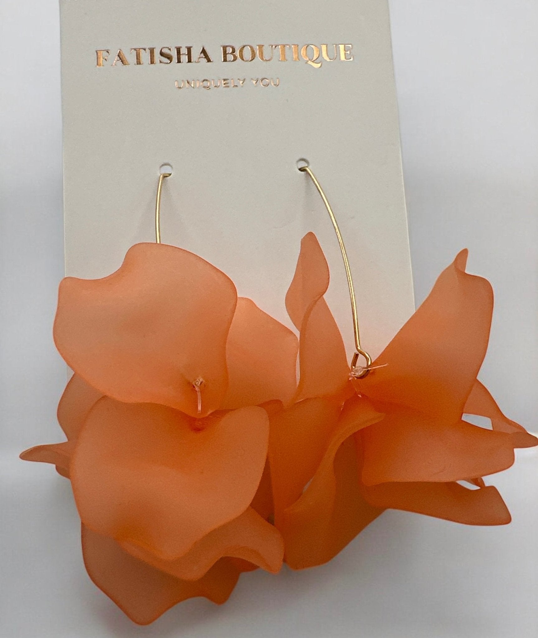 Acrylic Flower Petal Dangle Earrings – Lightweight & Vibrant Statement Jewellery - Fatisha Boutique