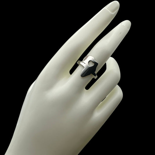 Adjustable Africa Map Stainless Steel Ring | Heart Cut - Out Design - Fatisha Boutique