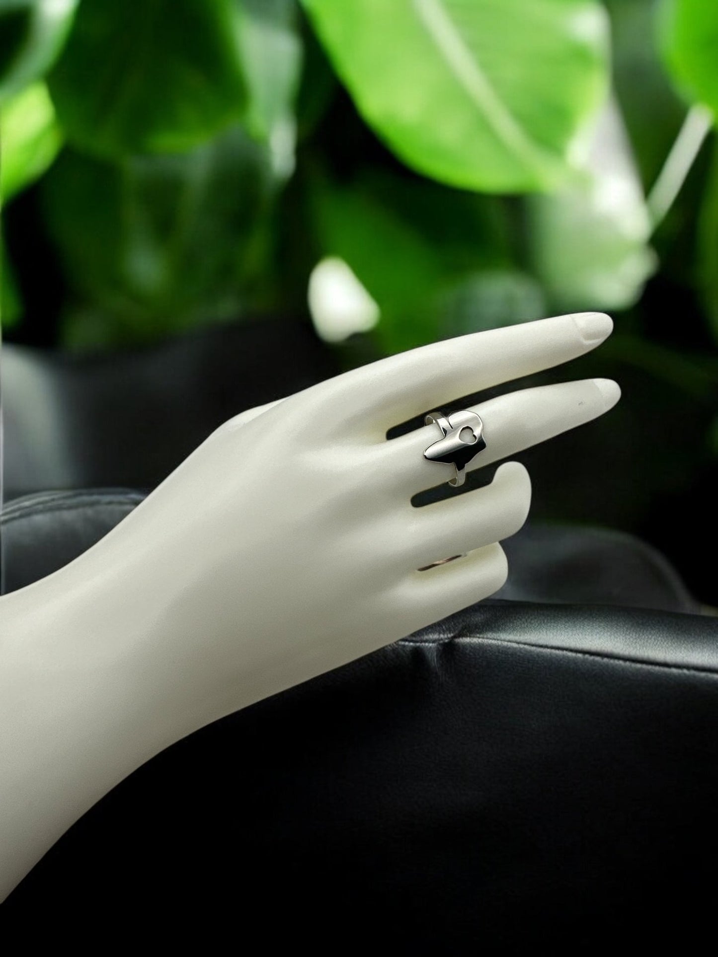 Adjustable Africa Map Stainless Steel Ring | Heart Cut - Out Design - Fatisha Boutique