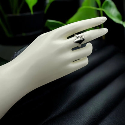Adjustable Africa Map Stainless Steel Ring | Heart Cut - Out Design - Fatisha Boutique