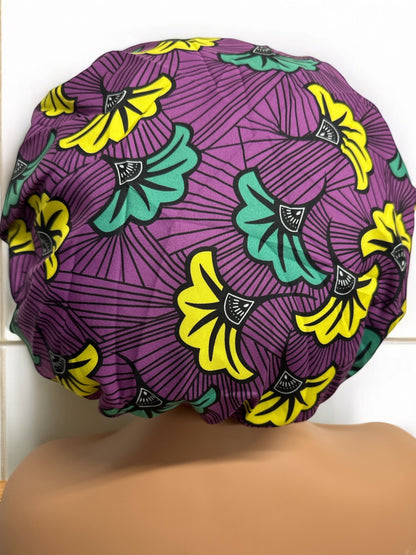 Adjustable Double - Layered Reversible Ankara Satin Silk Bonnet Caps – Stylish & Protective Hair Care - Fatisha Boutique