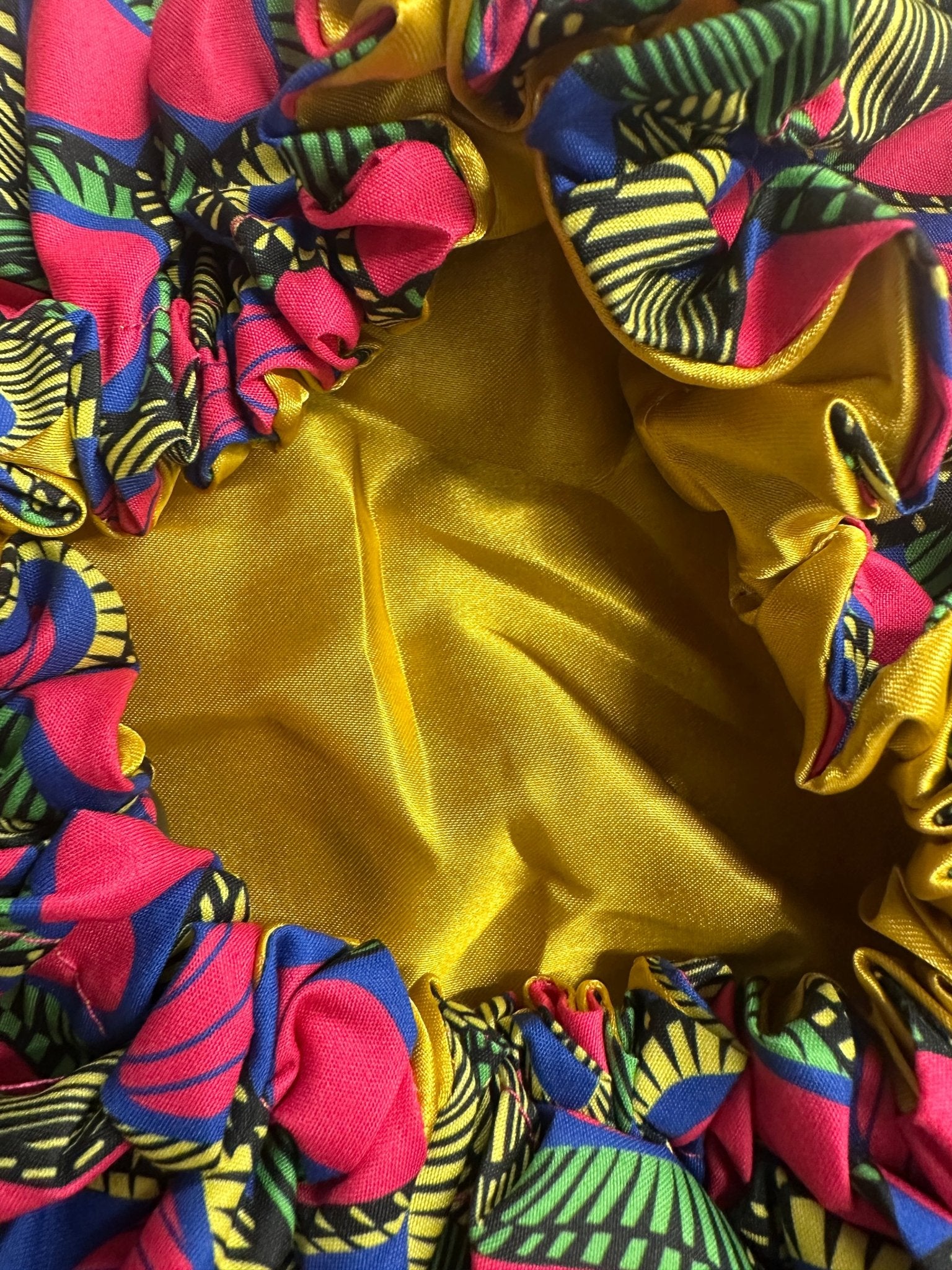 Adjustable Double - Layered Reversible Ankara Satin Silk Bonnet Caps – Stylish & Protective Hair Care - Fatisha Boutique