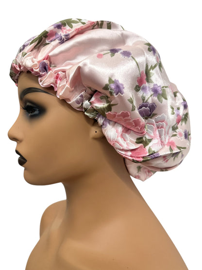 Adjustable Double - Layered Reversible Satin Silk Bonnet Cap – Premium Hair Protection Sleep Cap - Fatisha Boutique