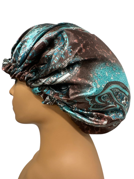 Adjustable Double - Layered Reversible Satin Silk Bonnet Cap – Premium Hair Protection Sleep Cap - Fatisha Boutique