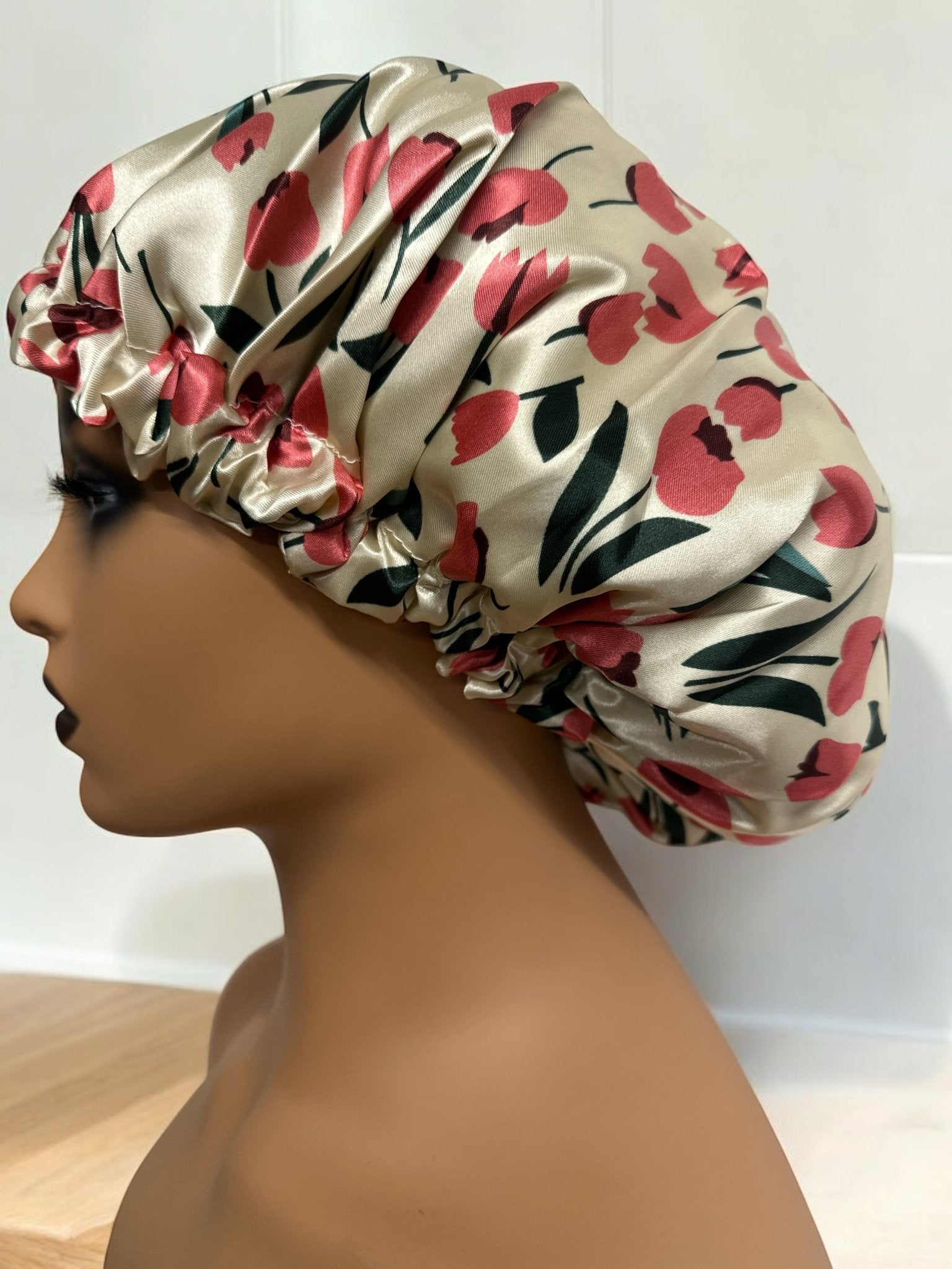 Adjustable Double - Layered Reversible Satin Silk Bonnet Cap – Premium Hair Protection Sleep Cap - Fatisha Boutique