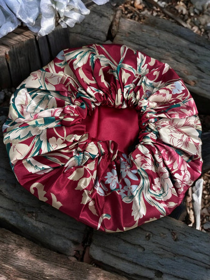 Adjustable Double - Layered Reversible Satin Silk Bonnet Cap – Premium Hair Protection Sleep Cap - Fatisha Boutique