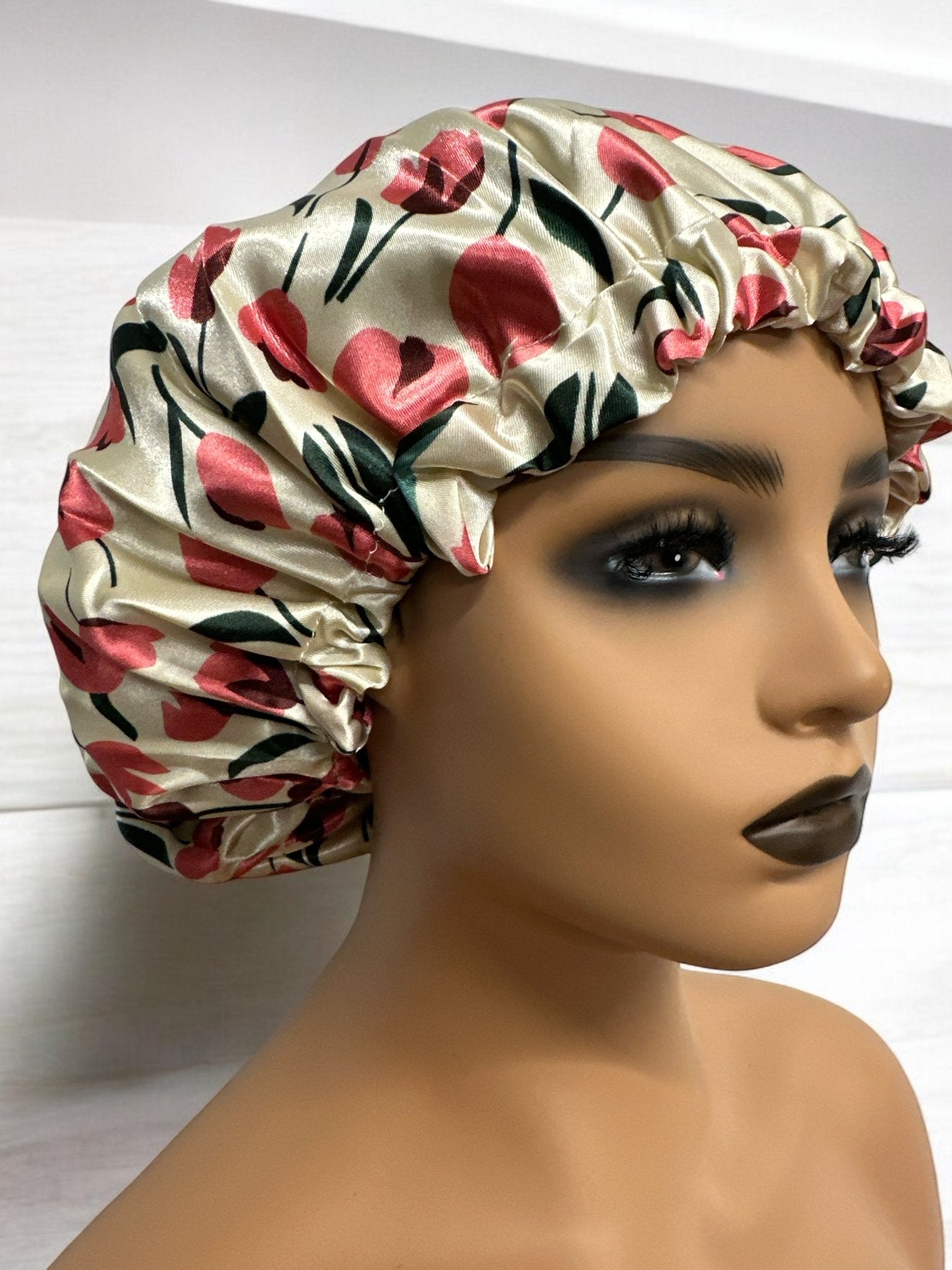 Adjustable Double - Layered Reversible Satin Silk Bonnet Cap – Premium Hair Protection Sleep Cap - Fatisha Boutique