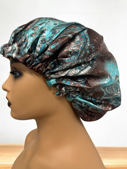 Adjustable Double - Layered Reversible Satin Silk Bonnet Cap – Premium Hair Protection Sleep Cap - Fatisha Boutique