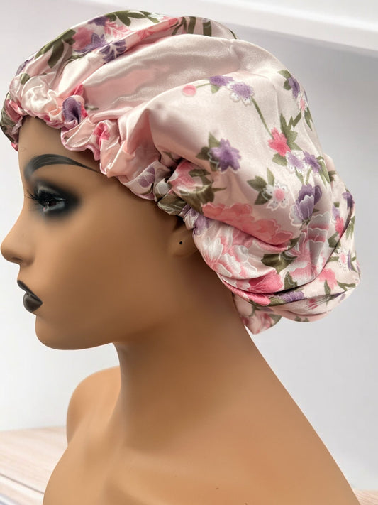 Adjustable Double - Layered Reversible Satin Silk Bonnet Cap – Premium Hair Protection Sleep Cap - Fatisha Boutique
