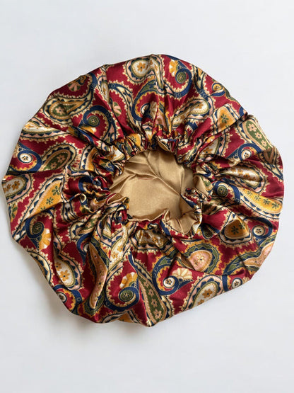 Adjustable Double - Layered Reversible Satin Silk Bonnet Cap – Premium Hair Protection Sleep Cap - Fatisha Boutique