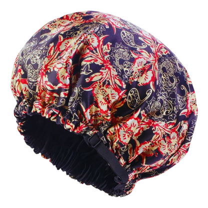 Adjustable Reversible Satin Silk Bonnet Cap – Double Layered Printed Sleep Cap for Hair Protection - Fatisha Boutique