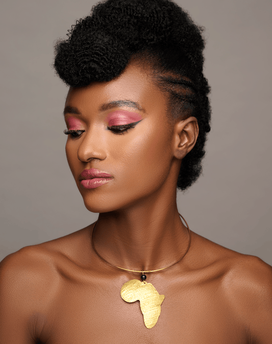 AFRICA MAP BRASS METAL PENDANT NECKLACE - Fatisha Boutique
