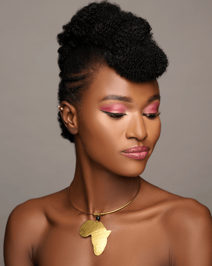 AFRICA MAP BRASS METAL PENDANT NECKLACE - Fatisha Boutique