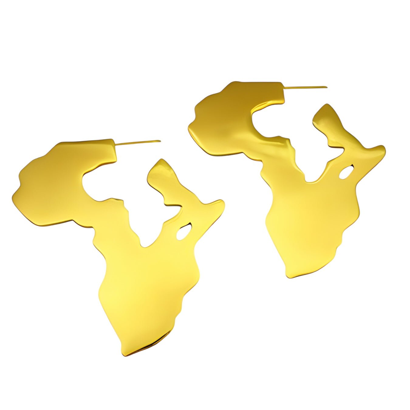 Africa Map Shaped Stainless Steel Statement Drop Earrings - Fatisha Boutique
