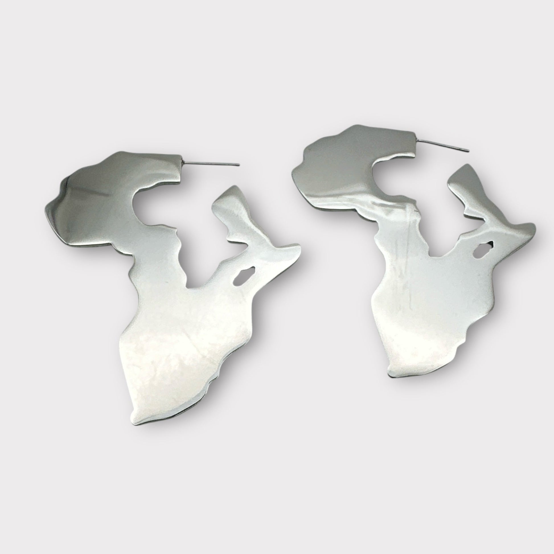 Africa Map Shaped Stainless Steel Statement Drop Earrings - Fatisha Boutique