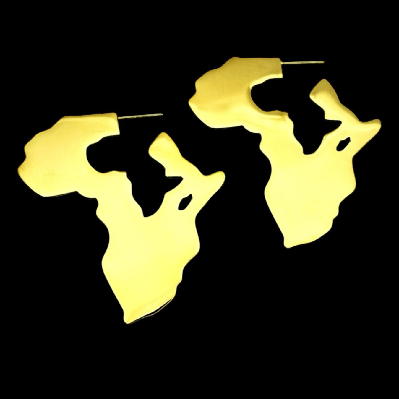 Africa Map Shaped Stainless Steel Statement Drop Earrings - Fatisha Boutique