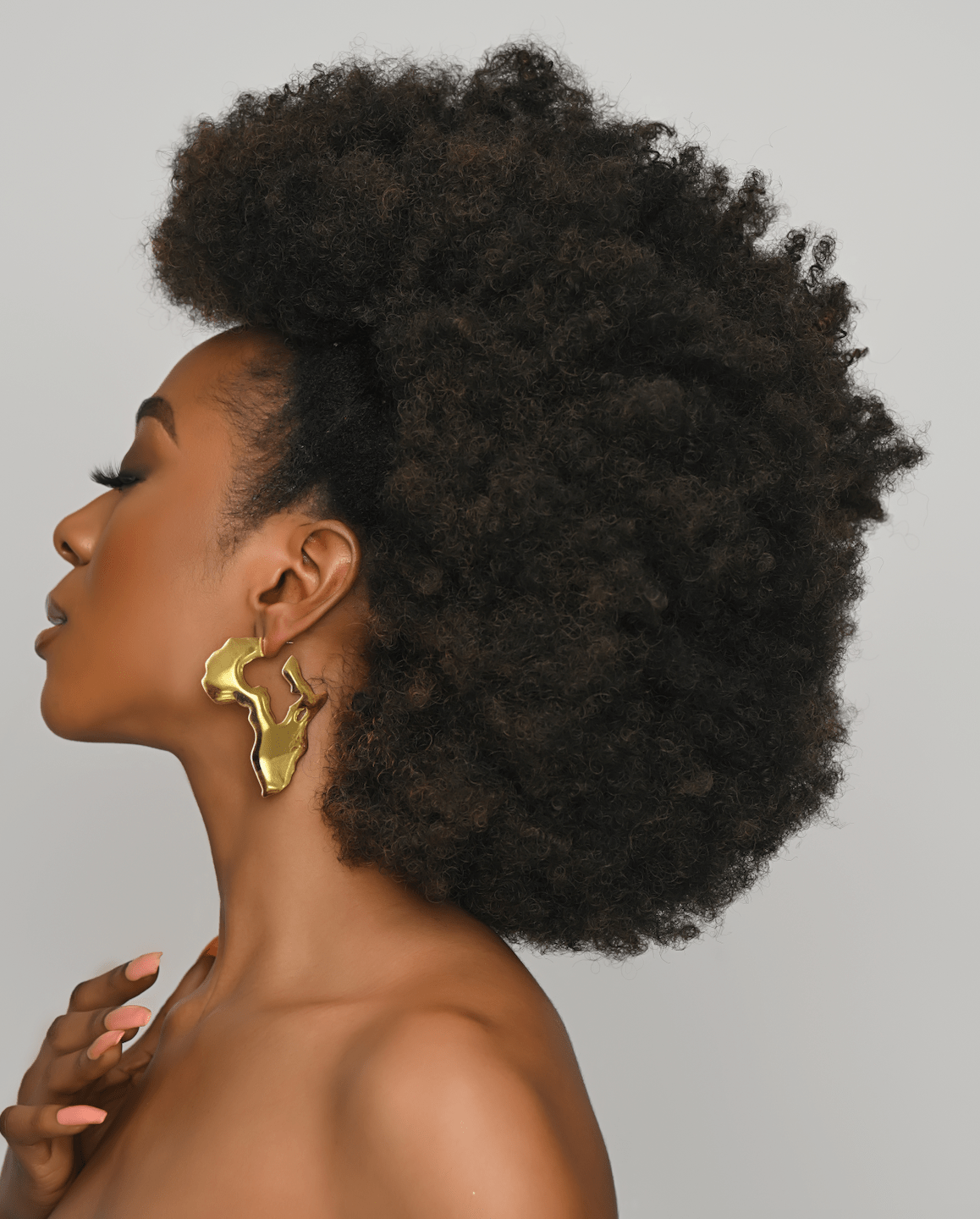 Africa Map Shaped Stainless Steel Statement Drop Earrings - Fatisha Boutique