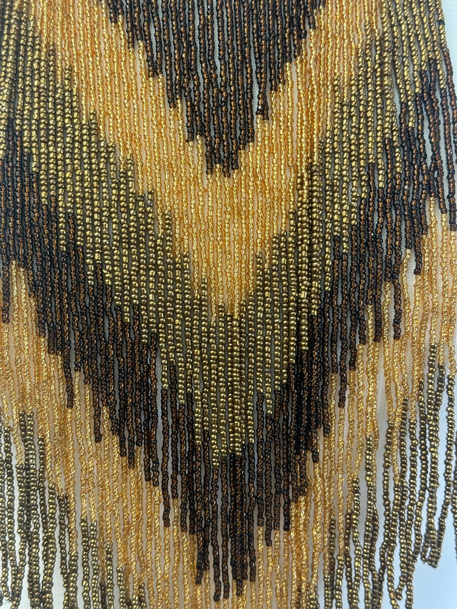 African Authentic Long Brown Beaded Fringe Tassels Necklace Pendant - Fatisha Boutique