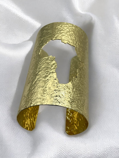 African Map Brass Statement Bracelet Bangle Cuff - Fatisha Boutique