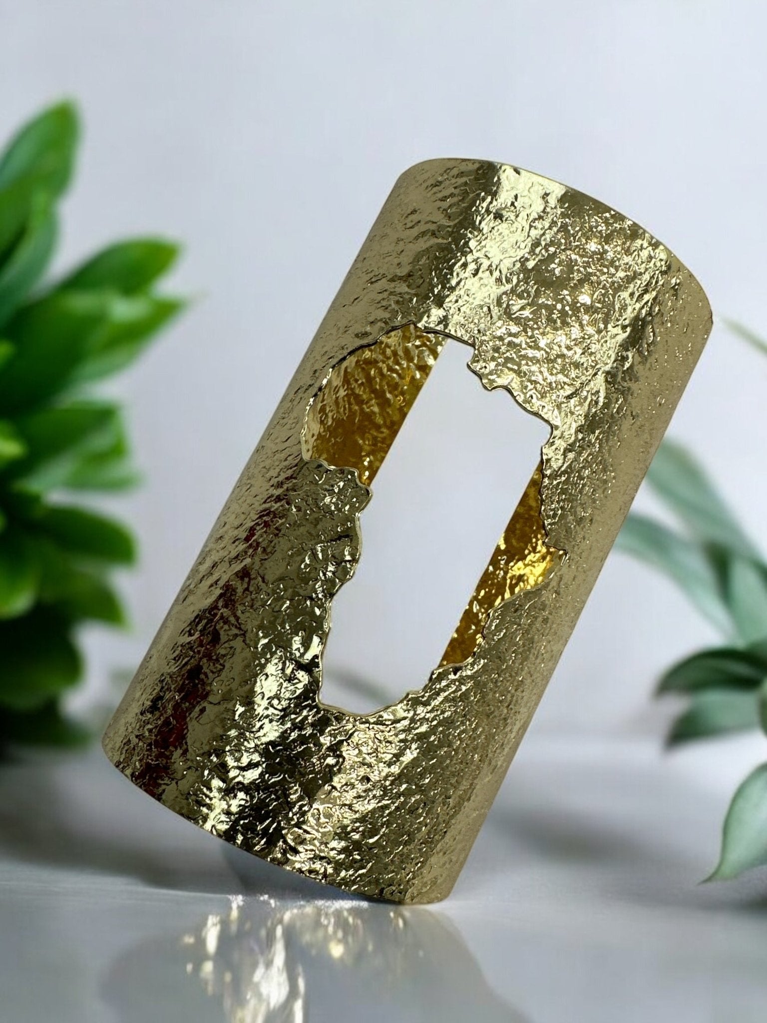 African Map Brass Statement Bracelet Bangle Cuff - Fatisha Boutique