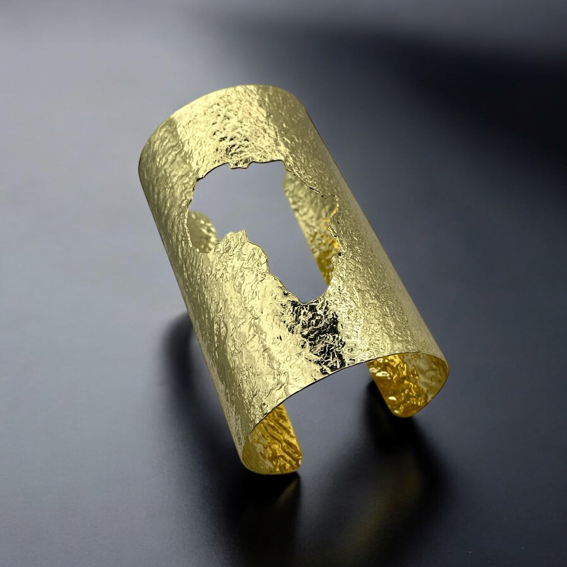 African Map Brass Statement Bracelet Bangle Cuff - Fatisha Boutique