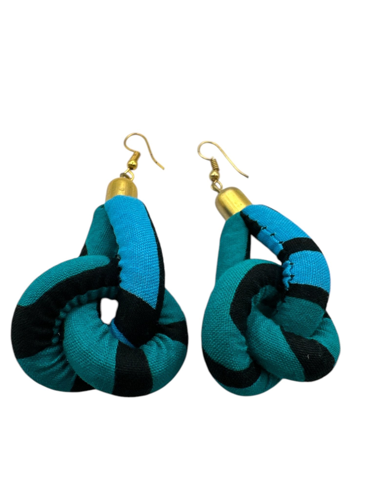Ankara Fabric Print Dangle Knot Ethnic African Earrings - Fatisha Boutique
